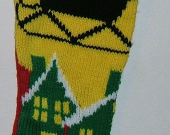 Hand Knitted Christmas stocking