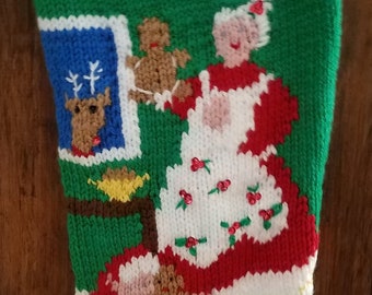 Personalized Hand Knitted Christmas stocking
