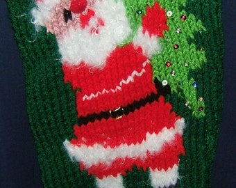 Personalized Hand Knitted Christmas stocking