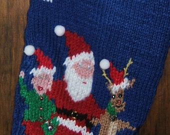 Personalized Hand Knitted Christmas stocking