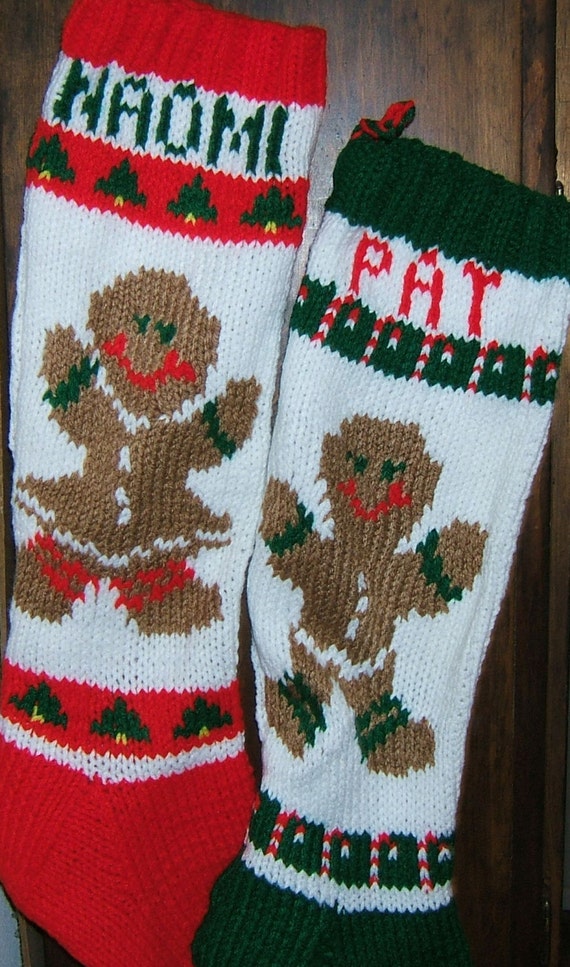 Personalized Hand Knitted Christmas stockings Etsy