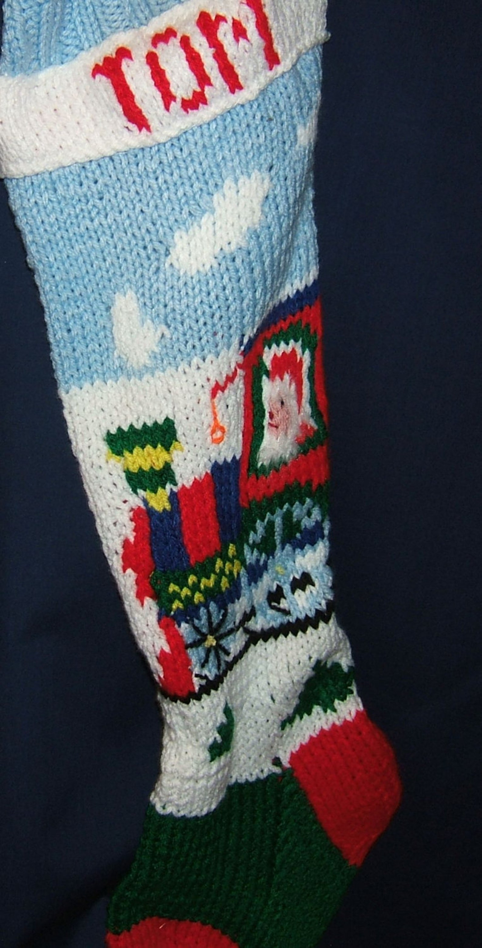 Personalized Hand Knitted Christmas stocking Etsy