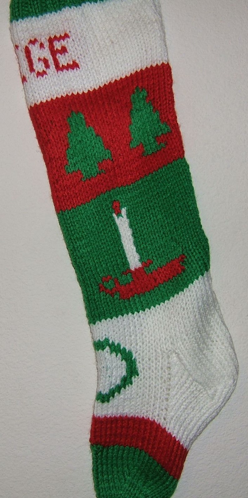 Personalized Hand Knitted Christmas Stocking Etsy