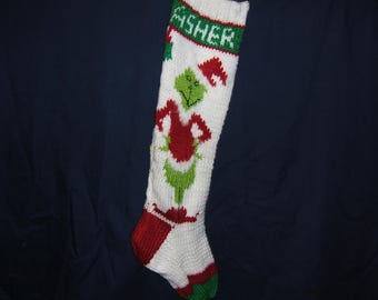 Personalized Hand Knitted Christmas stocking