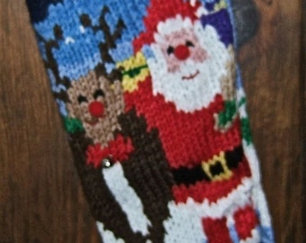 Personalized Hand Knitted Christmas stocking