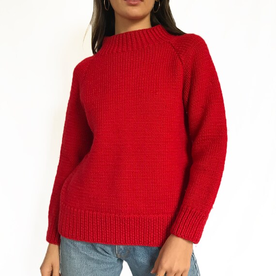 Vintage Handmade Red Knit Jumper