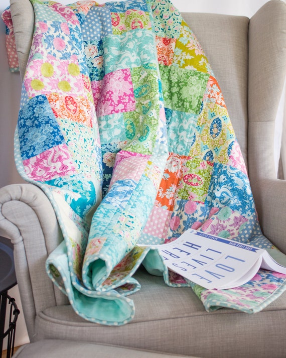 Lap Quilt Modern Handmade Quilts for Sale Patchwork Quilt Etsy