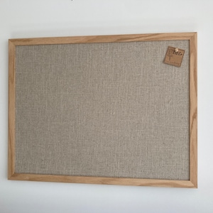 Oak Framed Fabric Pinboard | Finished With Wax | Narrow Framed Pin ...