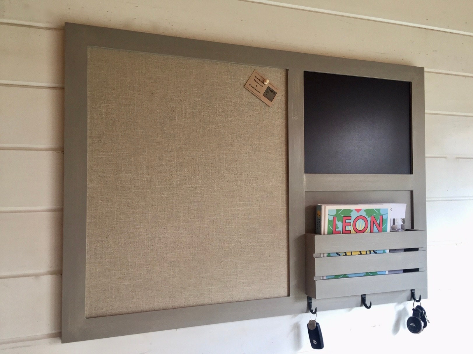 Extra Large Pin board / chalkboard combo with hooks and letter Etsy