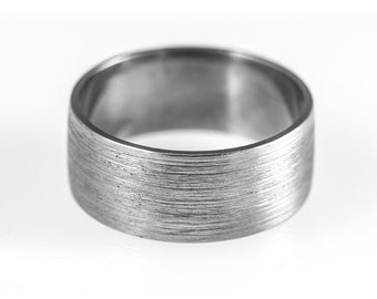 Wide men&#39;s wedding band, men&#39;s wedding band, rough durable matte finishing, mans titanium ring, 8mm, wedding band for him