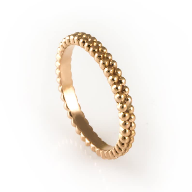 Beaded Wedding Band Beaded Engagement Ring Thin Engagement - Etsy