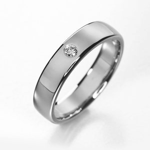 Bündig Diamant, Diamantring Titan, Diamantring Titan, Diamantring verlobungsring, Diamantring Diamant, minimalistischer Diamantring