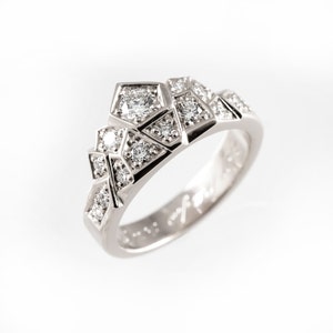 Unique engagement ring, modern engagement ring, alternative engagement ring, alternative wedding ring, crown ring, unique wedding band