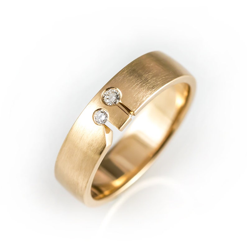 Unique Yellow Gold Engagement Ring Modern Yellow Gold Wedding - Etsy