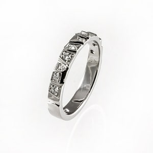 Unique wedding band, modern wedding ring, alternative half eternity ring, unique diamond wedding band, contemporary wedding ring