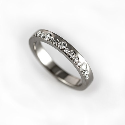 Unique Wedding Band With Diamonds Alternative Half Eternity Etsy