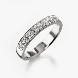 Pflastern Hochzeit Ring, Micro Pave Band, kleine Micro Pave, ihre Pflastern Hochzeit, Pflastern Braut Band, modernen Diamant Ehering W\ halbe Ewigkeit