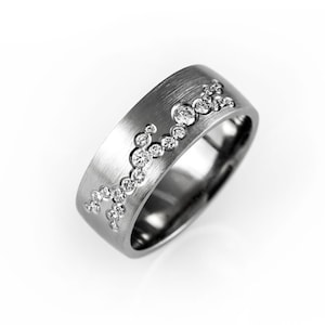 Custom Ring for Her, Unique Forever Ring, Trendy Forever Ring, Chic Rose Gold Ring, Simple Engagement, Her Flush Set Diamond Wedding Band