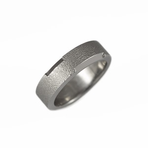 Contemporary mens wedding ring, mens modern wedding band, mens wedding band, textured matte finishing, unique simple wedding band