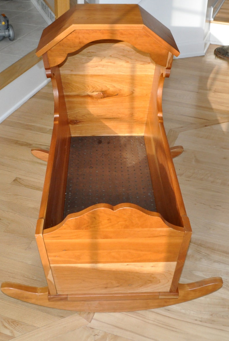 Large Baby Cradle Cedar Wood Wooden Rocking Rocker Etsy