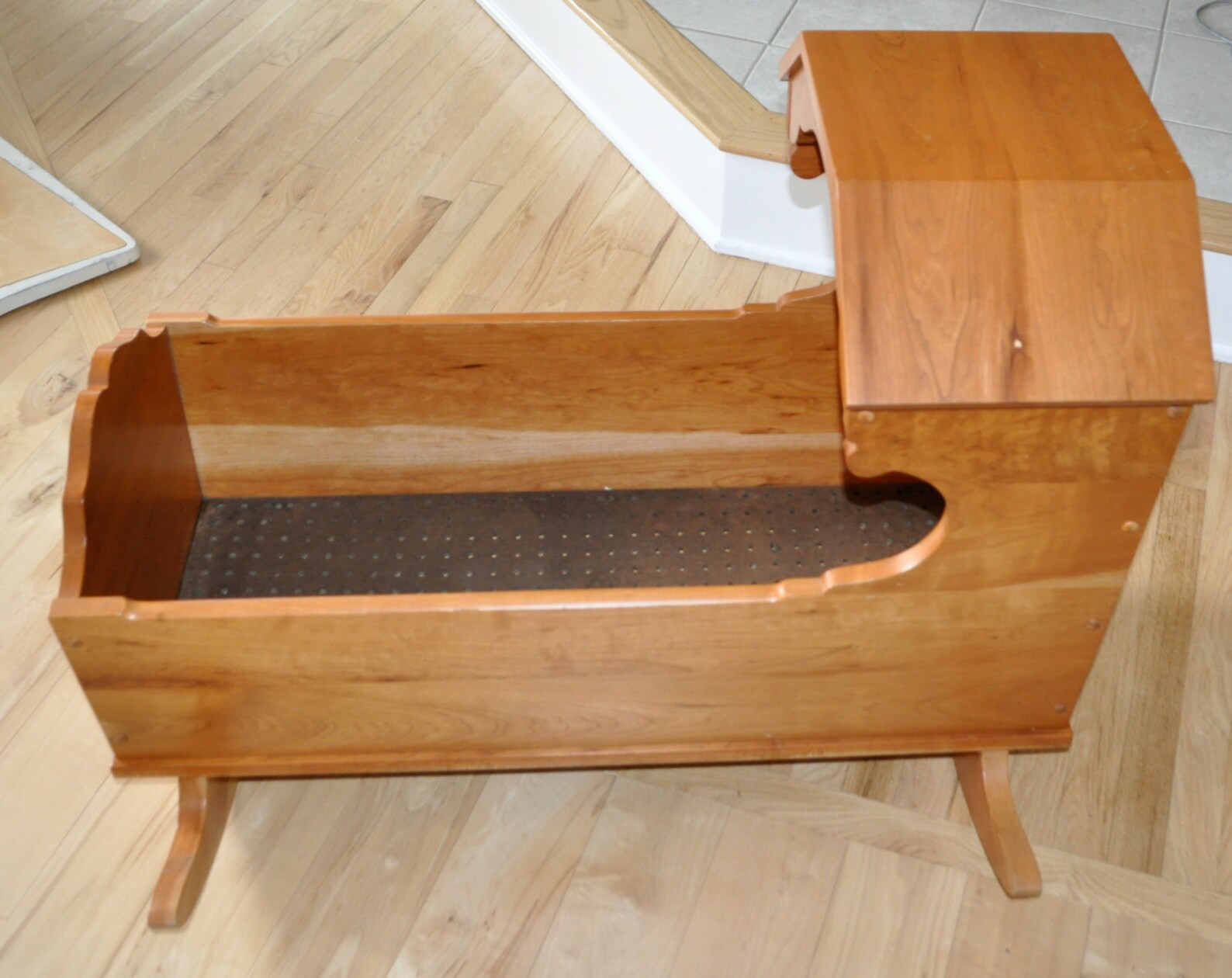 Large Baby Cradle Cedar Wood Wooden Rocking Rocker Etsy