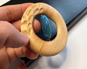 Handcrafted Fidget -  Maple, brass, and Agate- handheld tool for cultivating mindfulness & focus