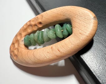 Handcrafted Fidget -  Maple, brass & aventurine - handheld tool for cultivating mindfulness and focus - 1 of a kind -  MuseFire art