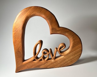 Open hearted Love Art - Handcrafted from start to finish - Cherry Wall Art - Made by MuseFire art