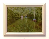 Sailing Boats Oil Painting Coastal Wall Art Signed Framed English Nautical Art Norfolk Beach house decor