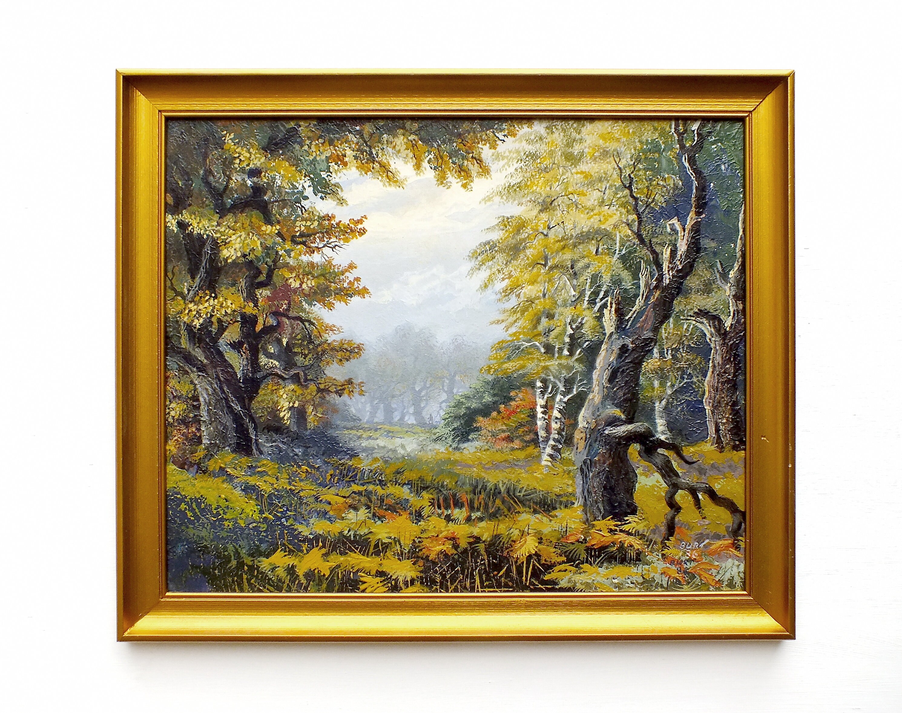 Sherwood Forest Vintage Oil Painting English Forest Landscape Etsy
