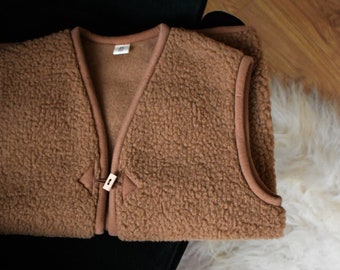 Wool Bodywarmer in Camel