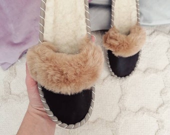 Mokka Sheepskin Mules OUTLET