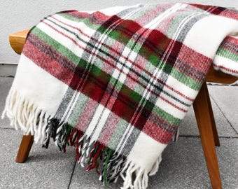 Pure Wool Blanket - Tartan Red
