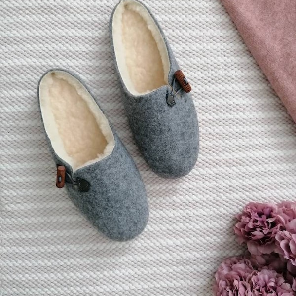 Pantuflas de fieltro para interior, suaves y cálidas, para mujer