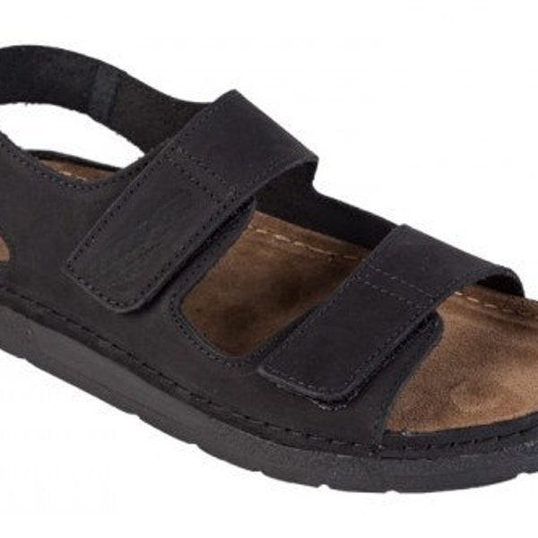 Men's Leather Sandals with Memory Foam