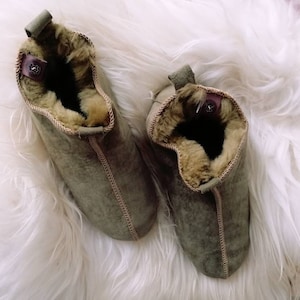 Miko Olive Luxury Sheepskin Slippers image 5