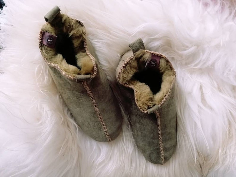 Miko Olive Luxury Sheepskin Slippers image 5