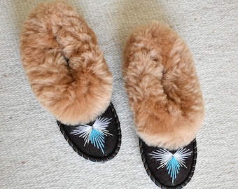 Women's Sheepskin Moccasins Slippers - Aida