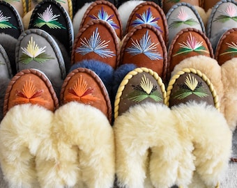 LUCKY DIP Sheepskin Handmade Mule Slippers