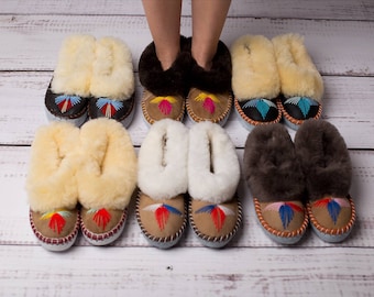 Lucky Dip Sheepskin Moccasins Slippers