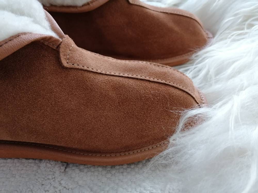 Honey Leather Boots Slippers - Etsy UK