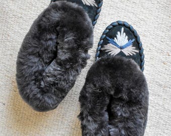 Handmade Sheepskin Moccasin Slippers – Warm Wool Lined Shoes - Ayla