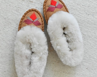 Handmade Sheepskin Moccasin Slippers LIV
