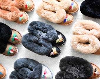 Zapatillas tipo mocasín de piel de oveja Lucky Dip con defectos