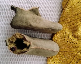 Miko Olive Luxury Sheepskin Slippers