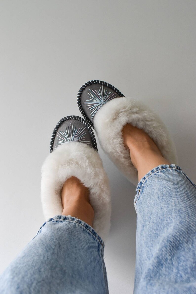 Slippers Sheepskin Azure Blue main image 0
