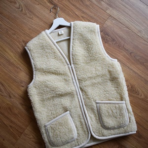Gilet unisex in lana merino: gilet leggero naturale / vera lana / per uomo e donna