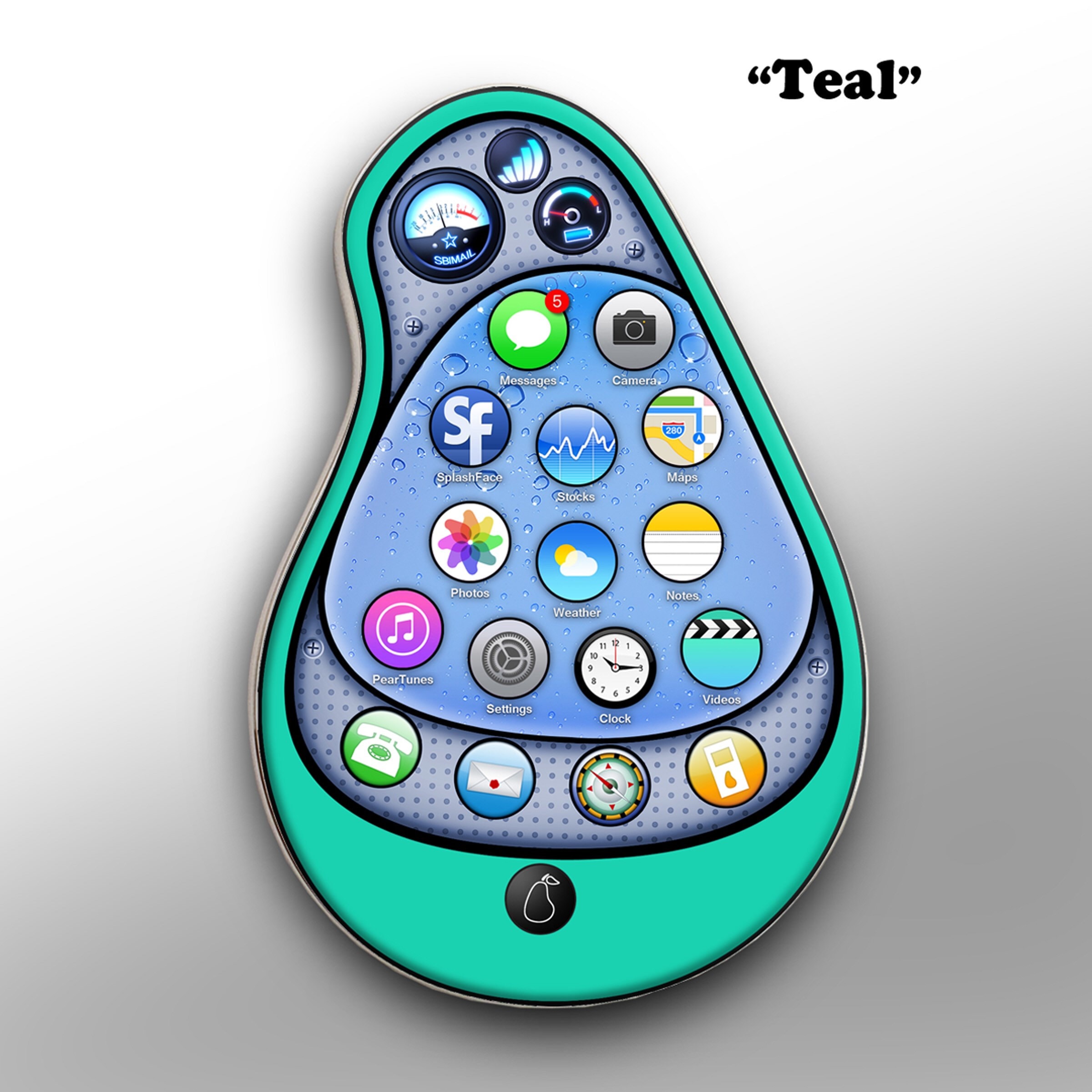 Pear Phone GX Teal | Etsy