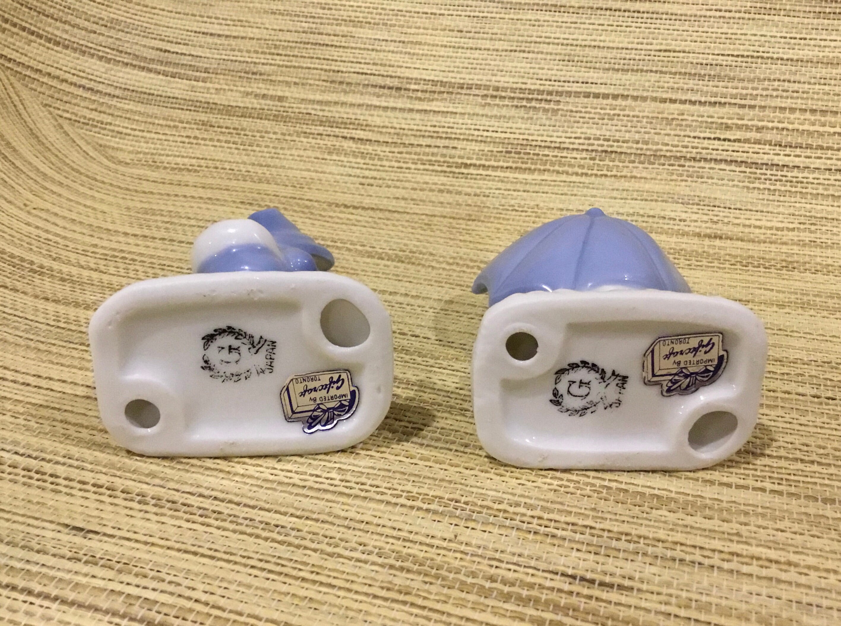 Giftcraft Porcelain Set of 2 Figurines Blue and White Japan Etsy