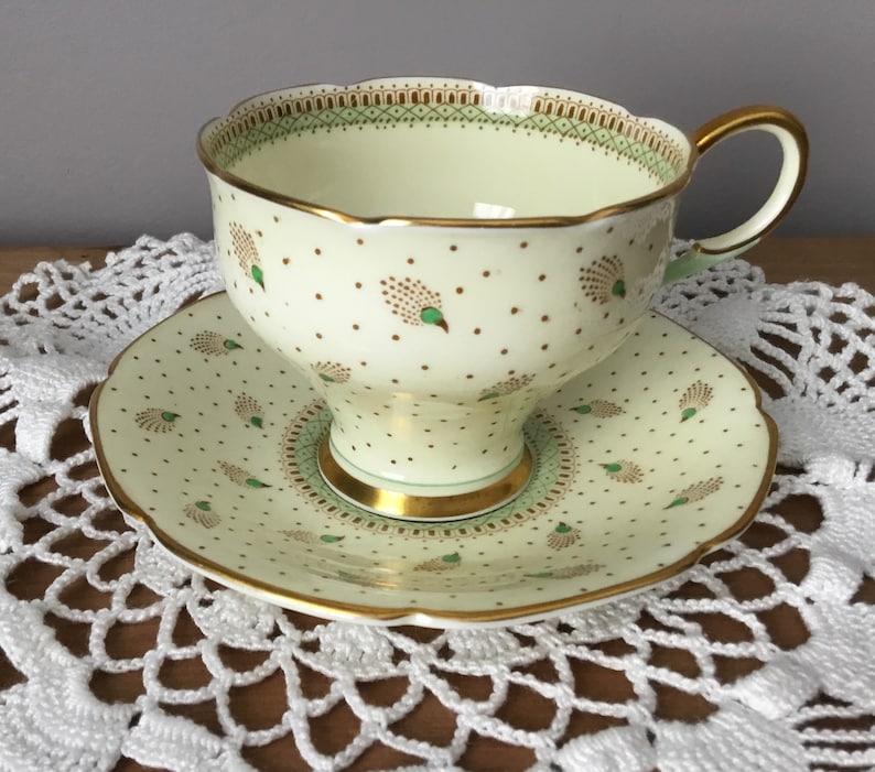 Rare Paragon Tea Cup and Saucer Peacock Pattern Double Warrant Etsy